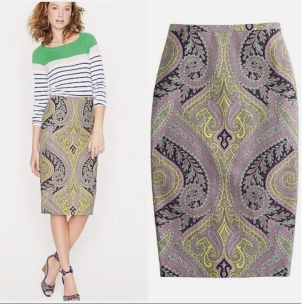 J. Crew No. 2 Pencil Skirt in Sovereign Paisley